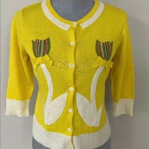 Anthropologie Field Flower Cardigan